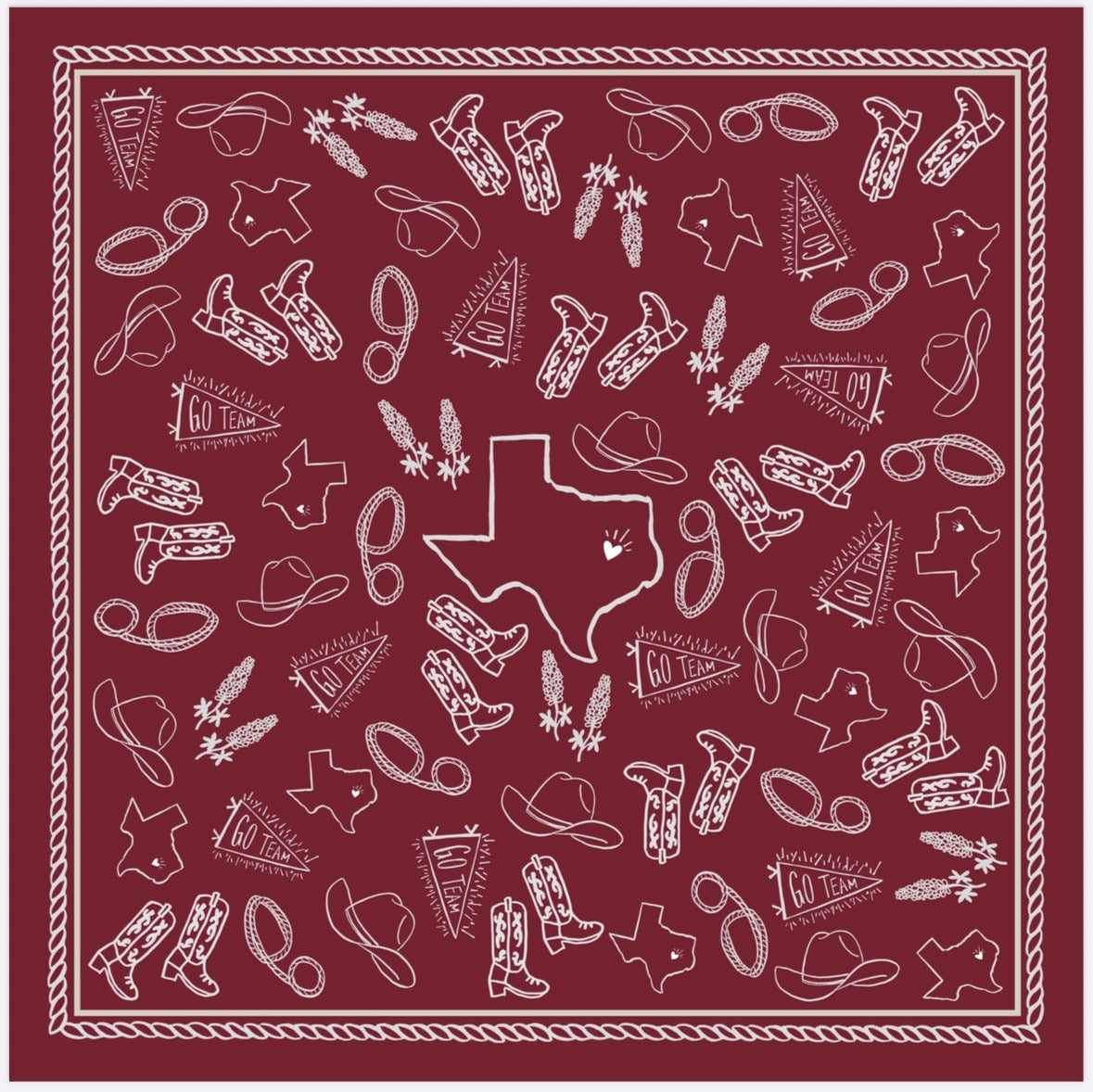 Maroon “Go Team” Texas Scarf