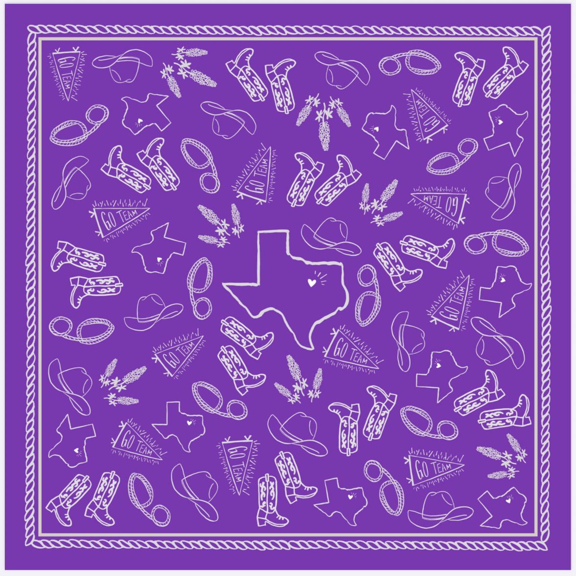 Purple “Go Team” Texas Scarf