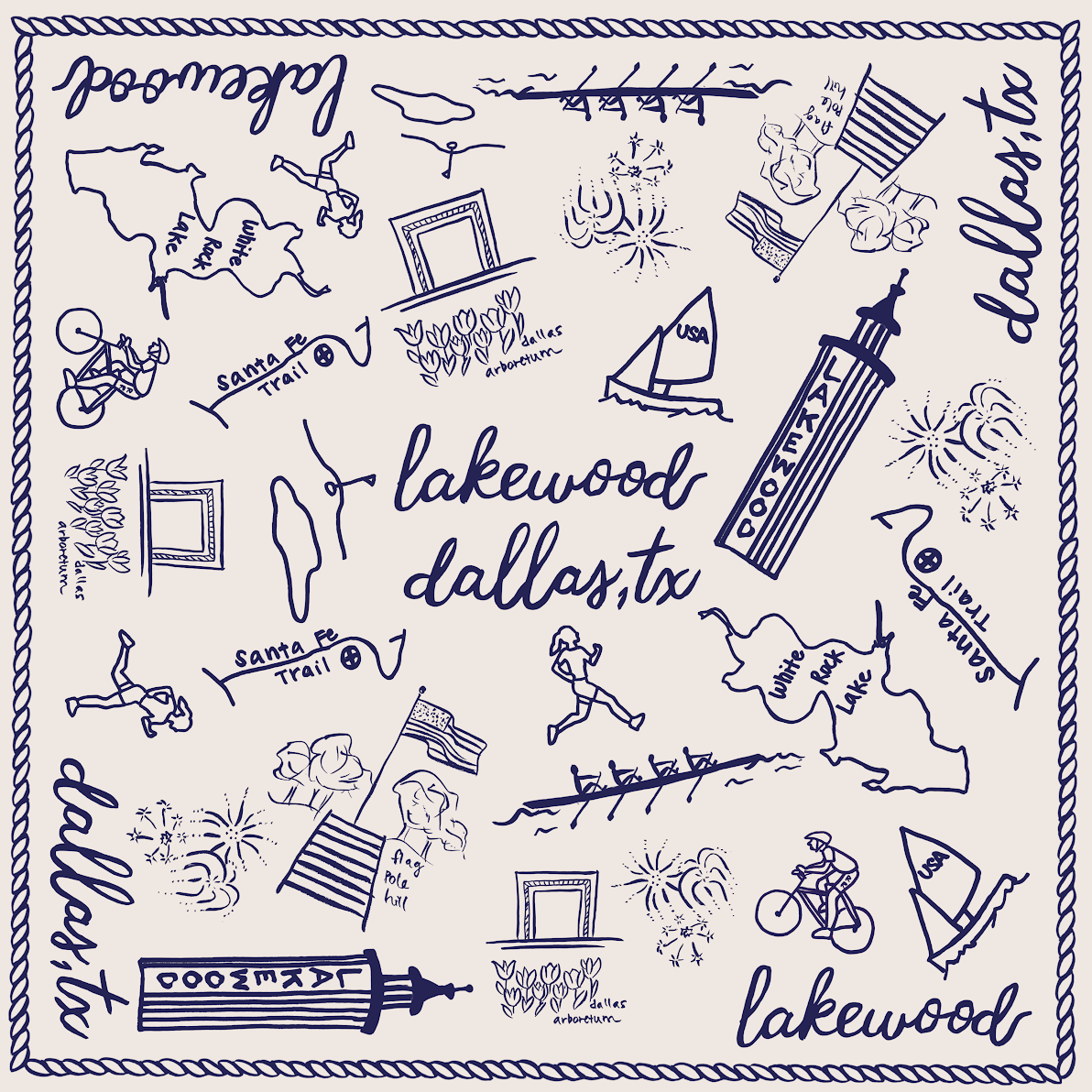 Lakewood Scarf-Double Sided Silk