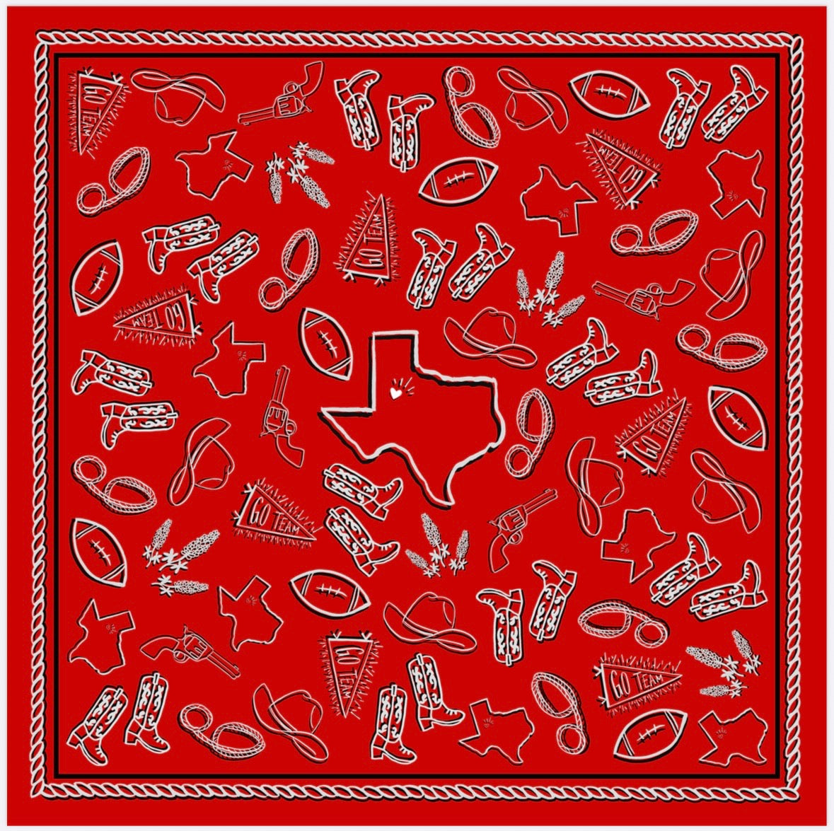 Red “Go Team” Texas Scarf