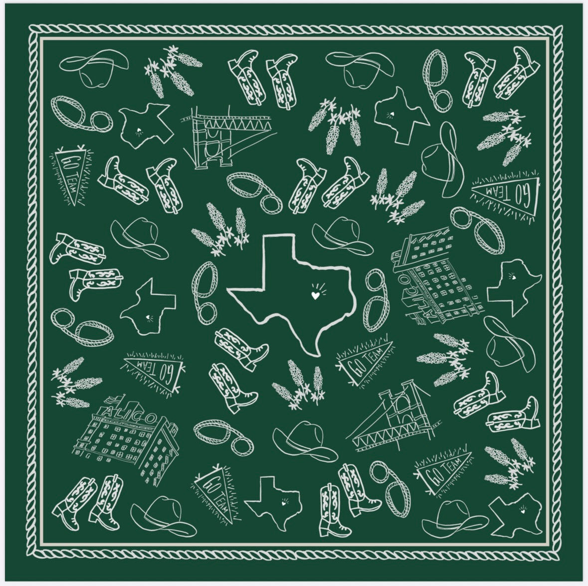 Green “Go Team” Texas Scarf