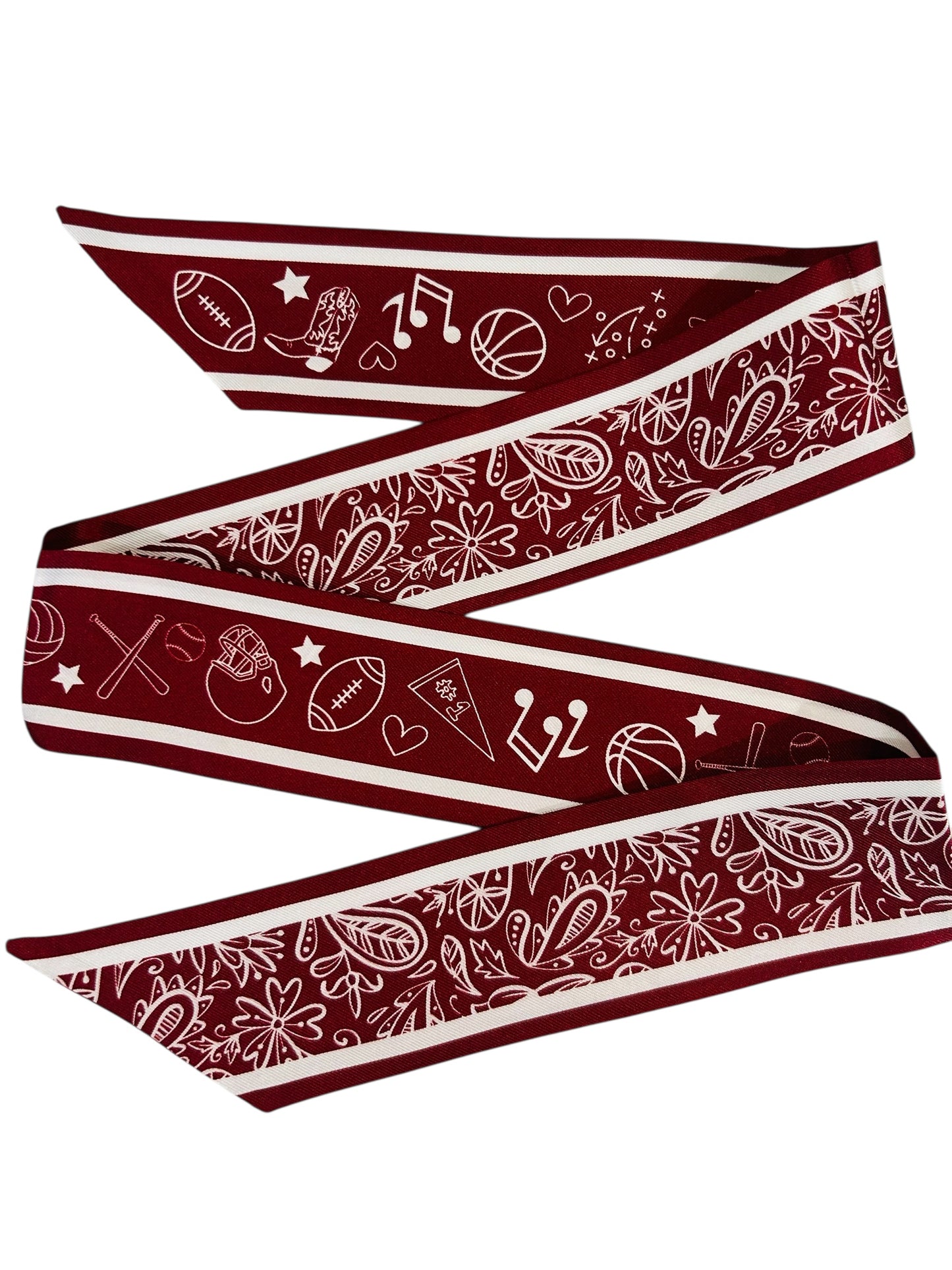Maroon “Go Team” Twilly + Necklace