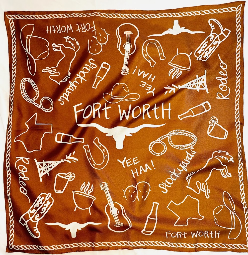 Fort Worth Scarf-Double Sided Silk