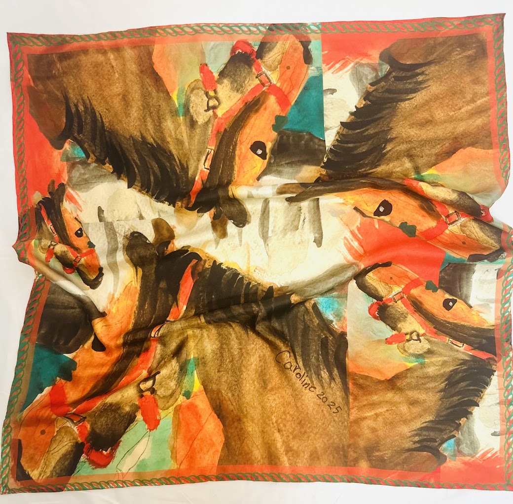 Limited Edition: Watercolor Horse Scarf by Caroline