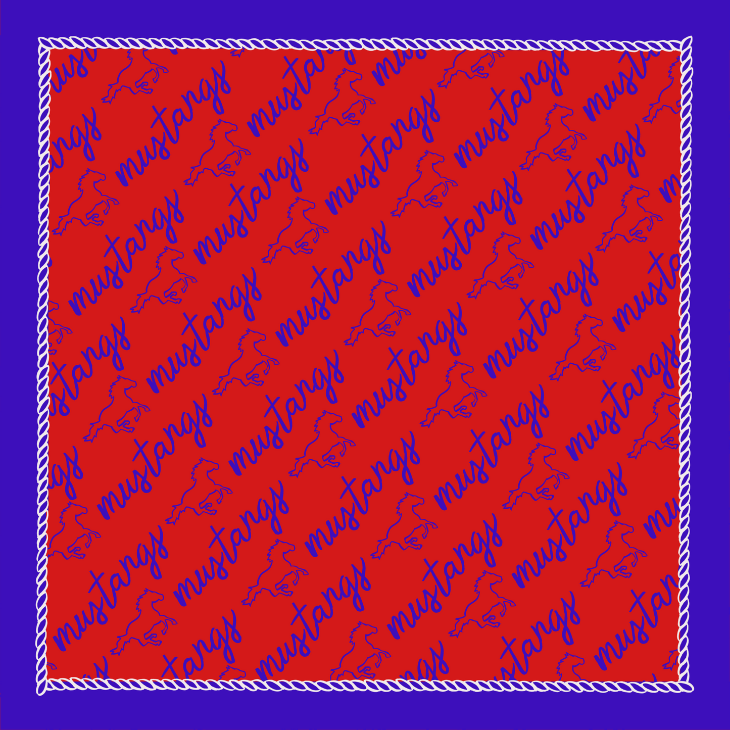 Mustang Spirit- Double Sided Silk Scarf