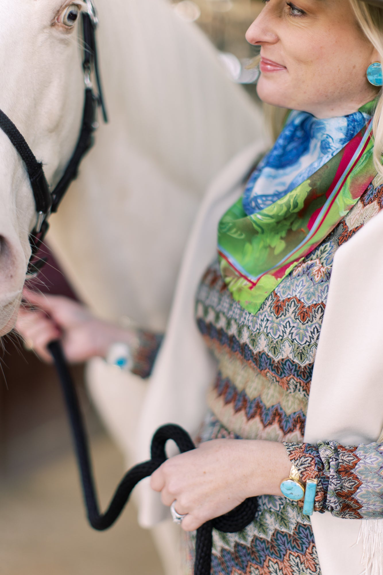 Preorder- Western Scarf Green Saddle