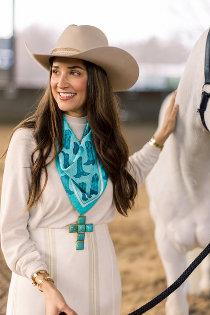 Turquoise Western Boot Scarf by Rachel O’Connor