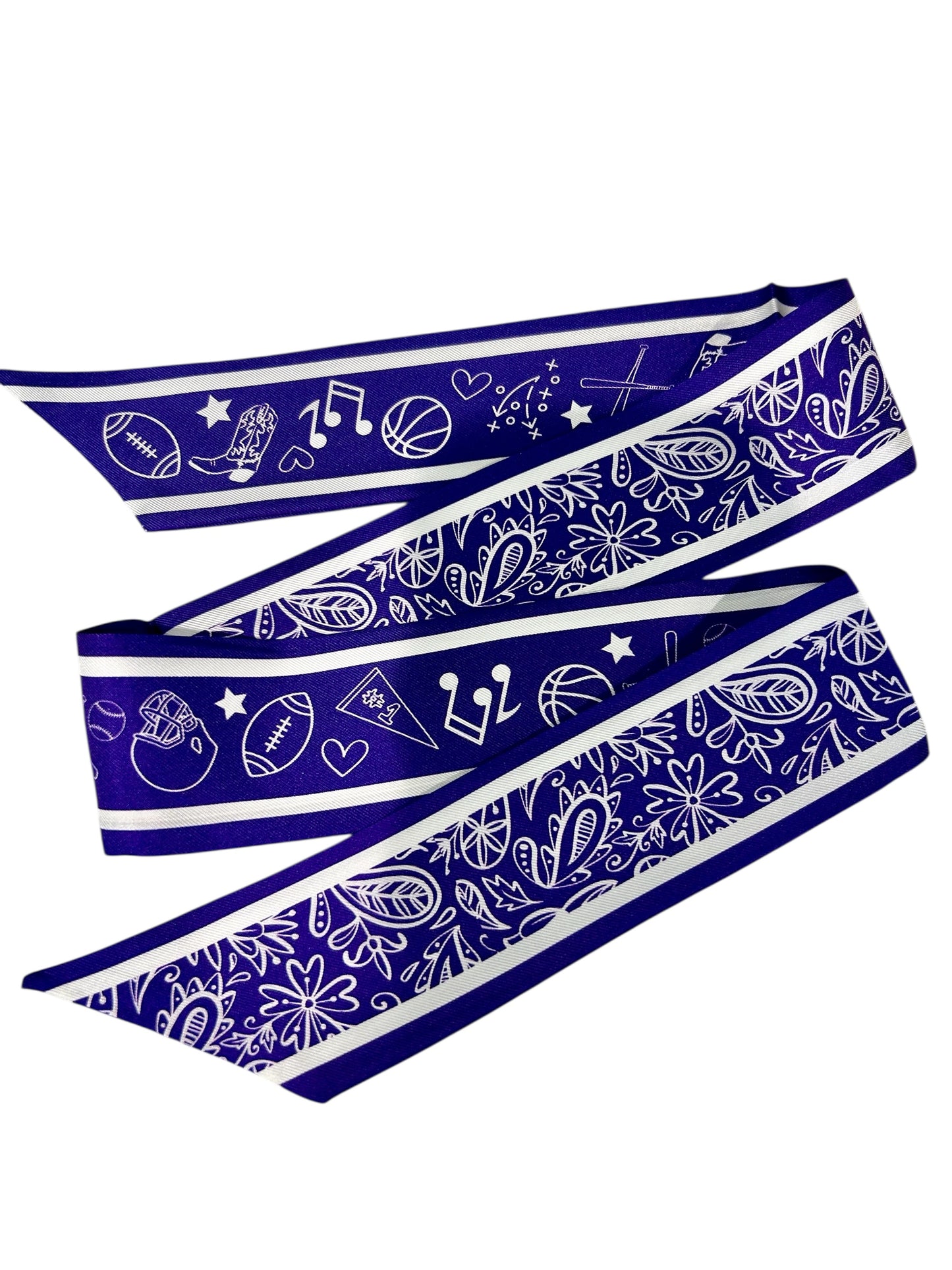 Purple “Go Team” Twilly + Necklace