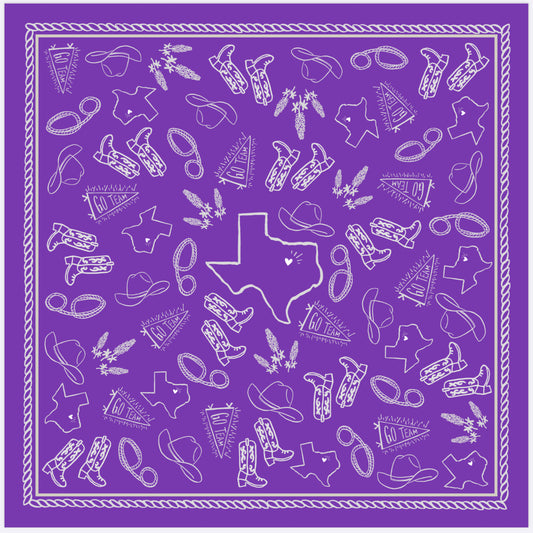 Purple “Go Team” Texas Scarf
