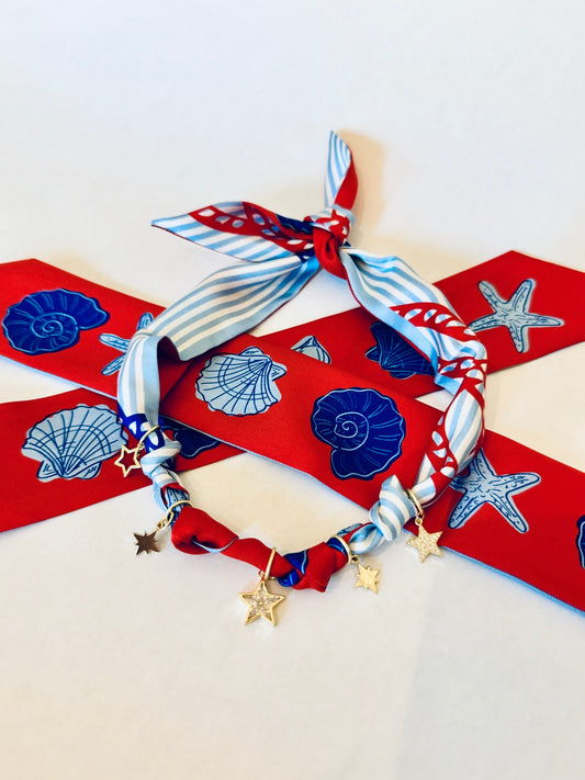Stars, Stripes and Shells Twilly Necklace