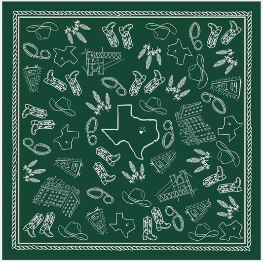 Green “Go Team” Texas Scarf