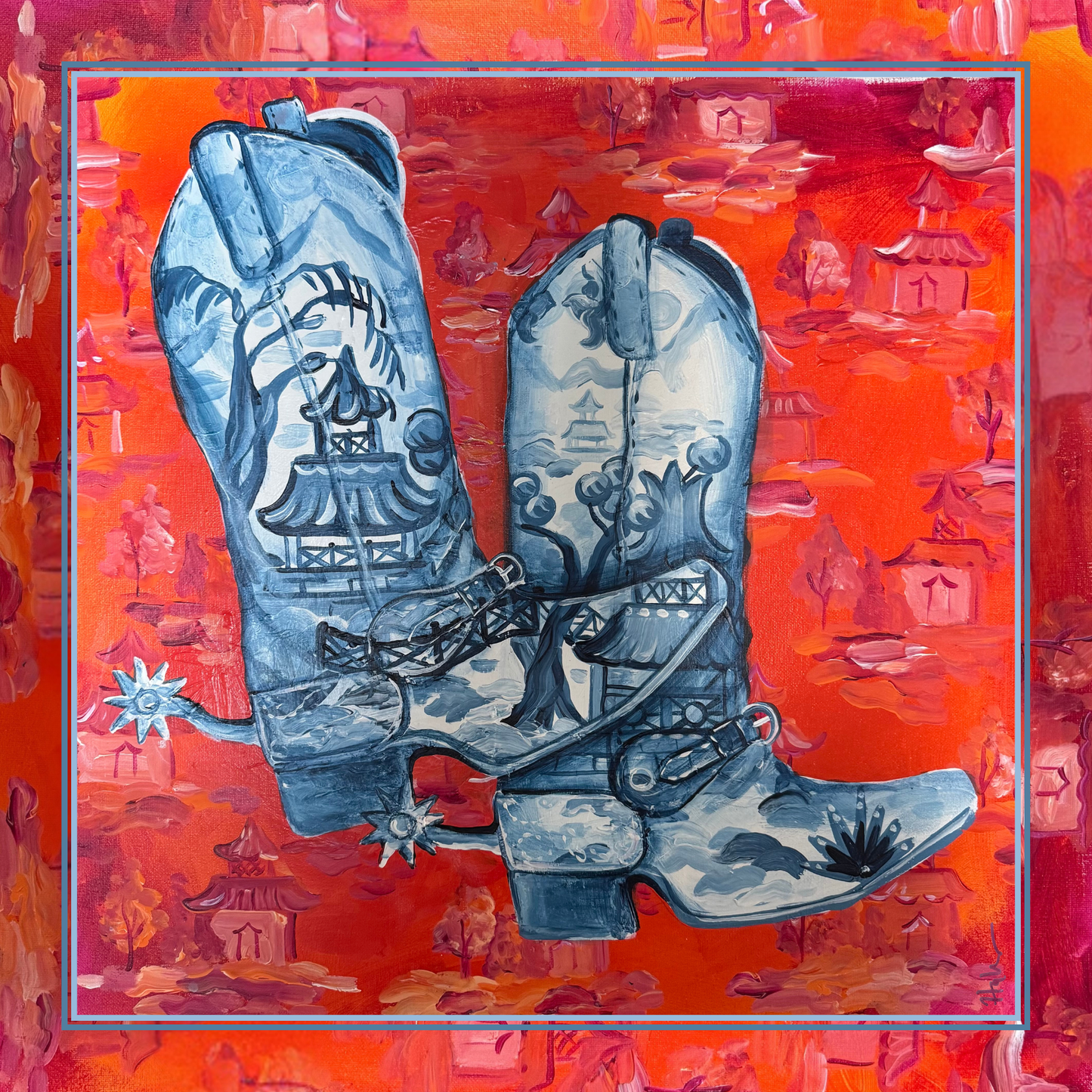 Preorder- Western Scarf Red Boots