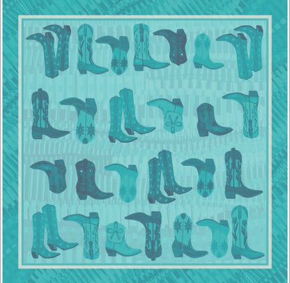 Turquoise Western Boot Scarf by Rachel O’Connor