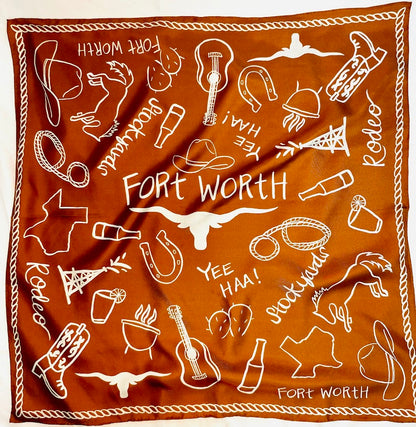 Fort Worth Scarf-Double Sided Silk