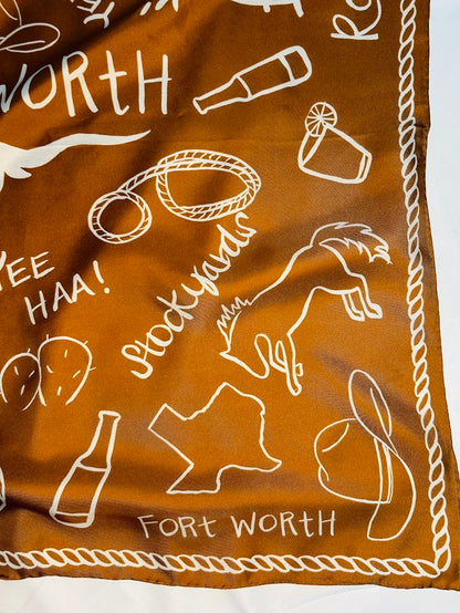 Fort Worth Scarf-Double Sided Silk