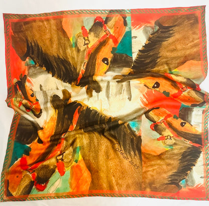Limited Edition: Watercolor Horse Scarf by Caroline