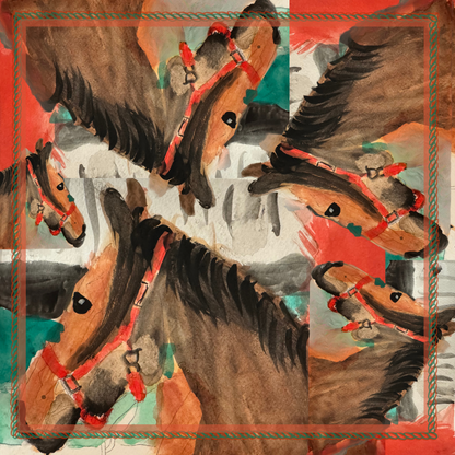 Limited Edition: Watercolor Horse Scarf by Caroline
