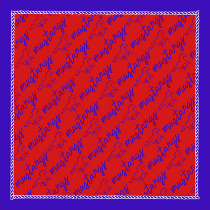Mustang Spirit- Double Sided Silk Scarf