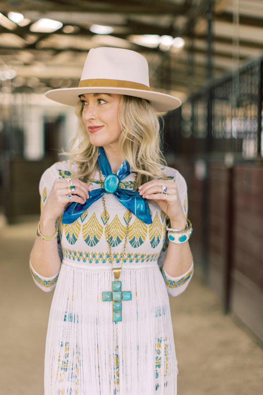 Western Scarf Blue Cowboy